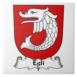 Egli familjvapensköld kakelplatta