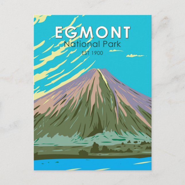 Egmont National Park New Zealand Vintage Vykort (Framsida)