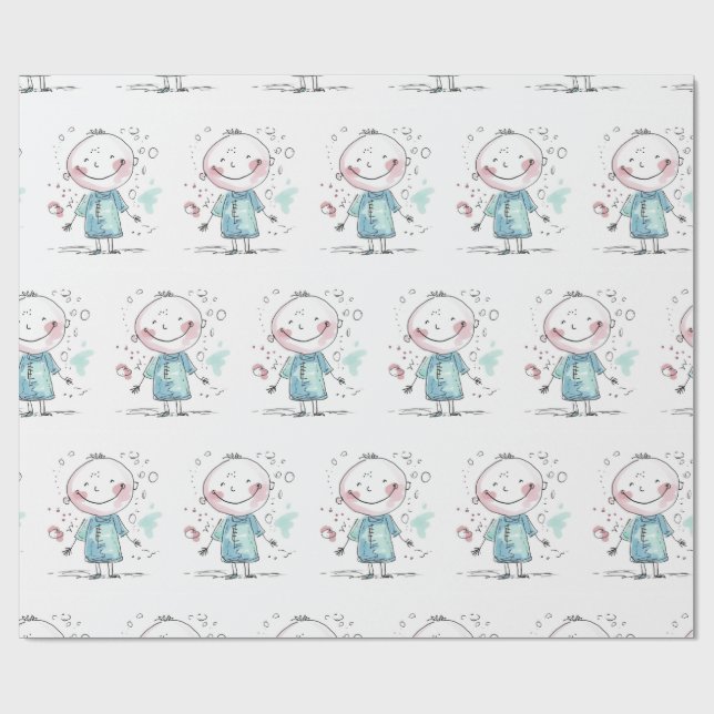 egna barns teckningar presentpapper (Platt)