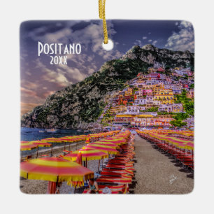 Egna foto-Positano Amalfi Kusten Travel Souvenir Julgransprydnad Keramik