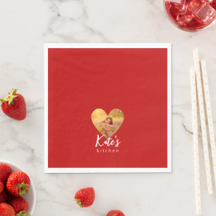 Egna foto Red Heart Ram Modern Calligraphy Pappersservett