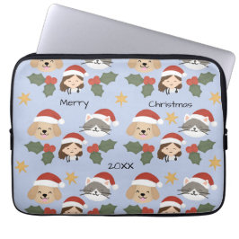 Egna jul-veterinärvänner laptop fodral