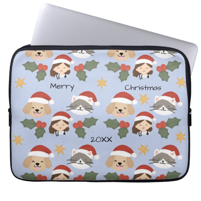 Egna jul-veterinärvänner laptop fodral (Framsidan)