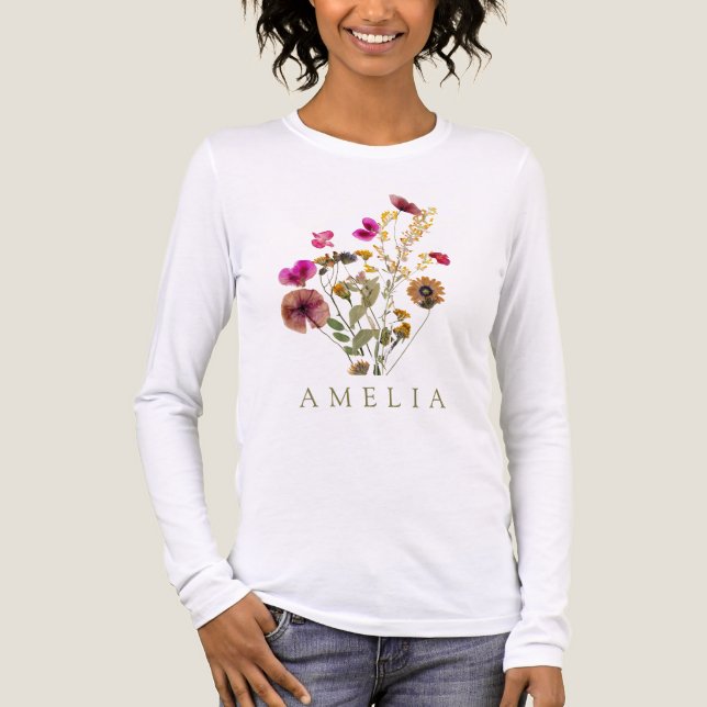 Egna namn på vildblommor t shirt (Framsida)