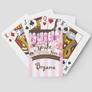 Egna Sugar & Spice Girls Rosa Spelkort