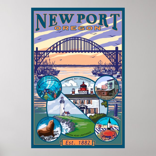 Egna vyer - Newport, Oregon Poster (Framsidan)