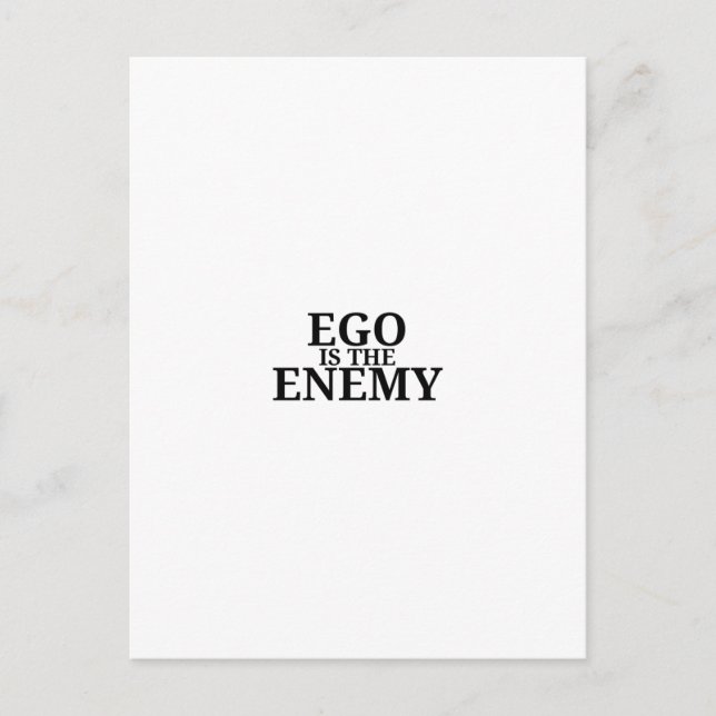 Ego är fienden Minimalistisk skrivmaskin postkort Vykort (Framsida)