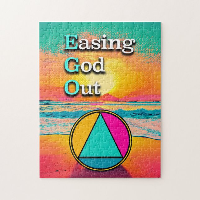 EGO Easing God Out Recovery Slogan Sunrise Pussel (Vertikal)