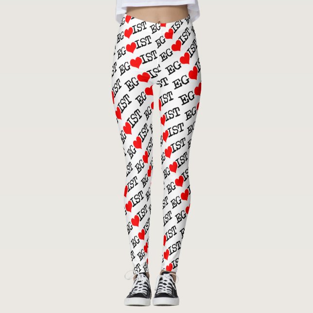 Egoist Red Heart Leggings (Framsida)