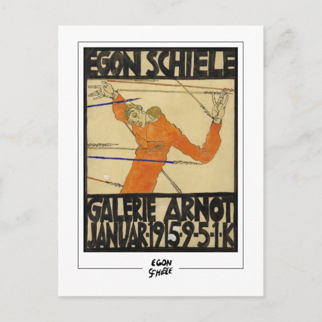 Egon Schiele #231-2 - Finkonst Vykort (Framsida)