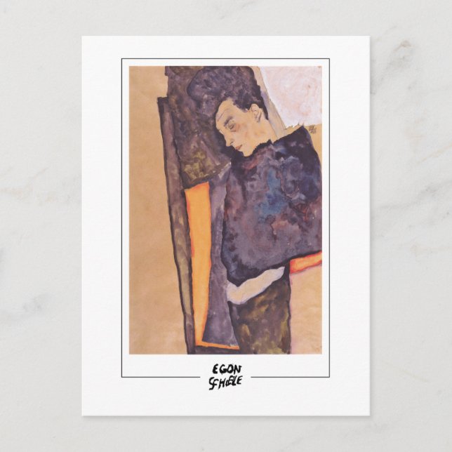 Egon Schiele #493-2 - Finkonst Vykort (Framsida)