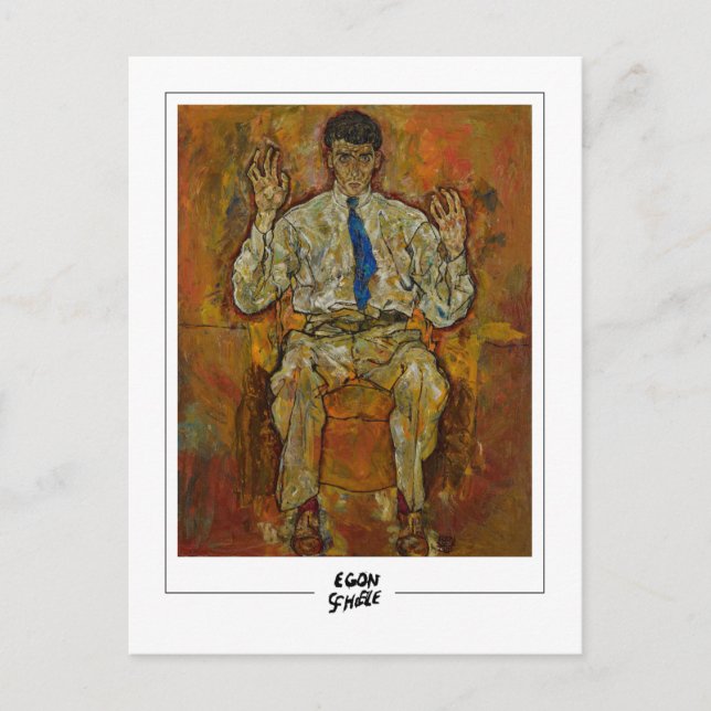 Egon Schiele #8-2 - Finkonst Vykort (Framsida)