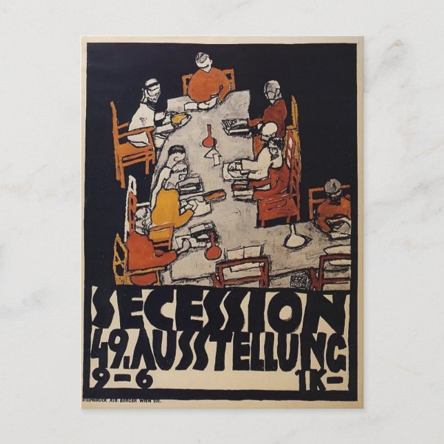 Egon Schiele- Affisch för Wiensecessionen Vykort (Framsida)