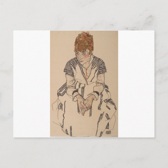 Egon Schiele- Artists syster i juridik Vykort (Framsida)
