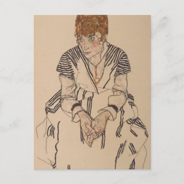 Egon Schiele- Artists syster i juridik Vykort (Framsida)