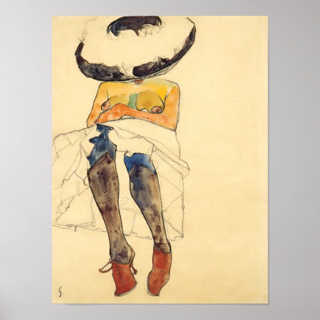 Egon Schiele Artwork Reproduction Poster (Framsidan)