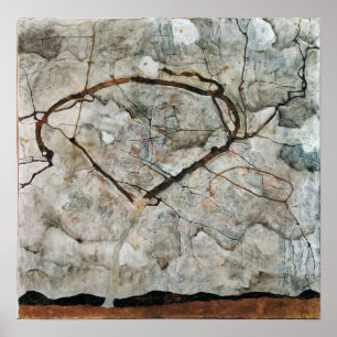 Egon Schiele Autumn Träd i Stirred Luft Poster