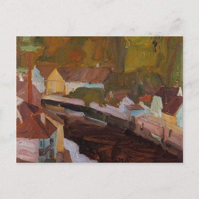 Egon Schiele-byn vid floden Vykort (Framsida)