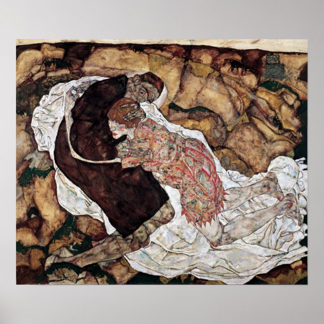 Egon Schiele Döden och Maiden Poster (Framsidan)