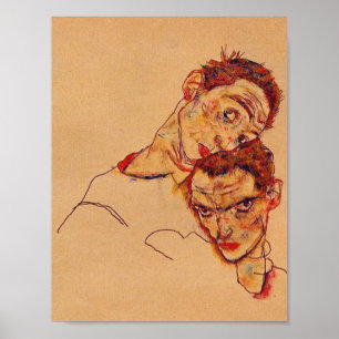 Egon Schiele - dubbelt självporträtt Poster
