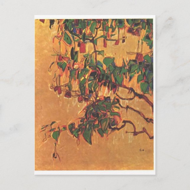 Egon Schiele-Fuchsia Vykort (Framsida)