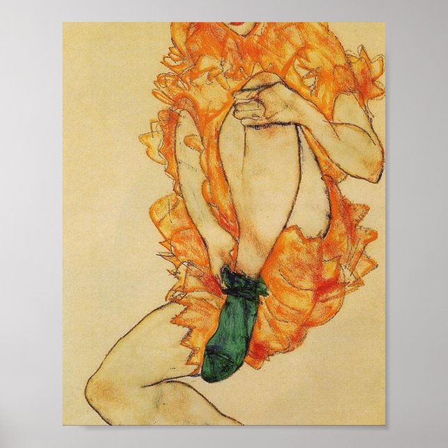 Egon Schiele- Grönten Stocking Poster (Framsidan)