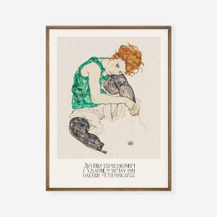 Egon Schiele har sittande kvinna med Bent Knees Fi Poster