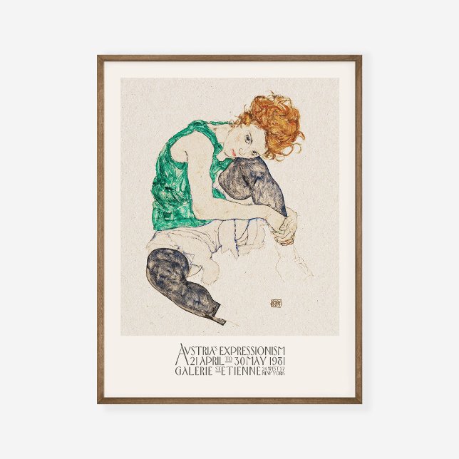 Egon Schiele har sittande kvinna med Bent Knees Fi Poster (Skapare uppladdad)