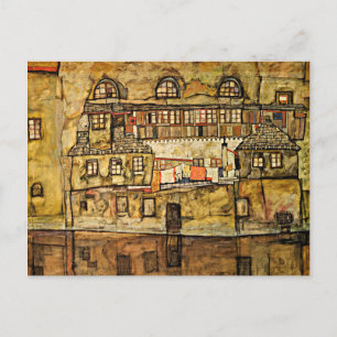 Egon Schiele - House Wall på floden Vykort