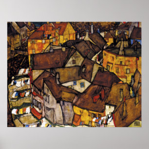Egon Schiele Krumau Bostäder Poster