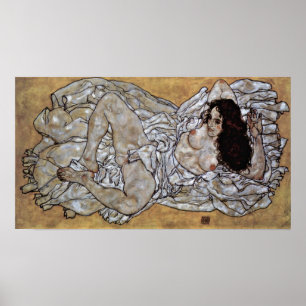 Egon Schiele - ljuga kvinnan Poster