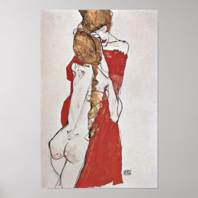 Egon Schiele - Mor och dotter Poster (Framsidan)
