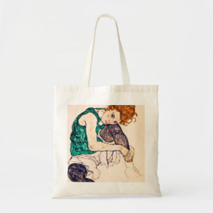 Egon Schiele - placerad kvinna med ben som dras Tygkasse