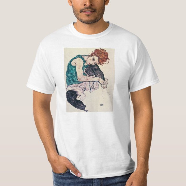 Egon Schiele placerad kvinna Tee Shirt (Framsida)