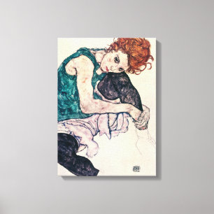 Egon Schiele placerad kvinnakanvastryck Canvastryck