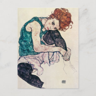 Egon Schiele placerad kvinnavykort Vykort
