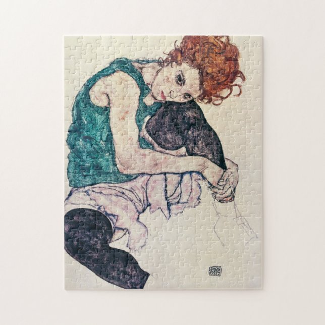 Egon Schiele placerat kvinnapussel Pussel (Vertikal)