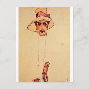 Egon Schiele - Porträtt av en man med en diskett Vykort