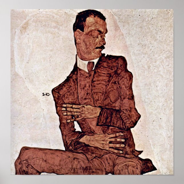 Egon Schiele - Porträtt från Arthur Roessler Poster (Framsidan)