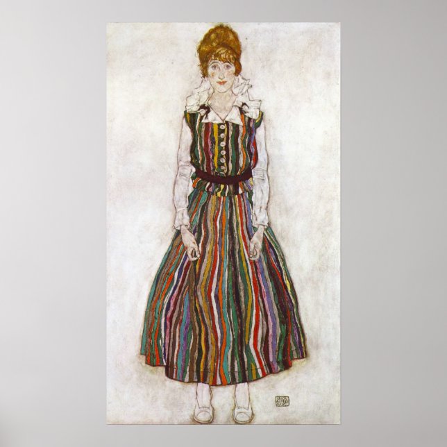 Egon Schiele Porträtt från Edith Schiele Poster (Framsidan)