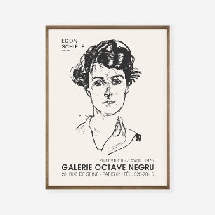 Egon Schiele Porträtt i ett Young Woman Art Exhibi Poster