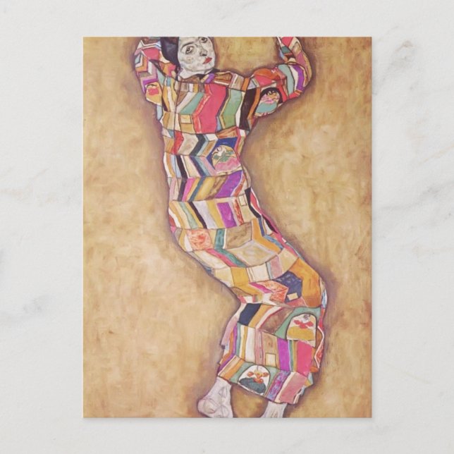 Egon Schiele- Porträtt i Friederike Maria Beer Vykort (Framsida)