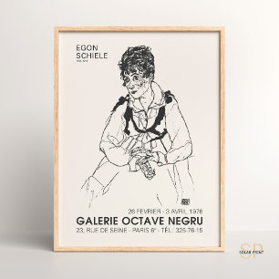 Egon Schiele Porträtt i konstnärens maka Poster