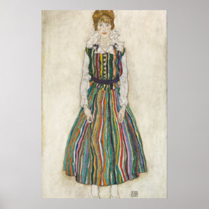 Egon Schiele Porträtt of Edith (konstnären) Poster