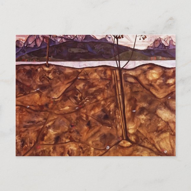 Egon Schiele- River Ligcape Vykort (Framsida)