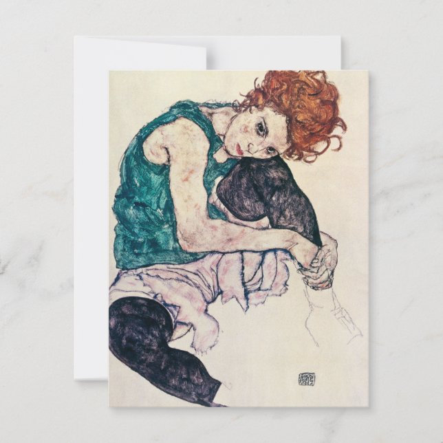 Egon Schiele Seated Woman Inbjudningar (Framsida)
