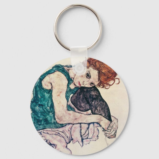 Egon Schiele Seated Woman Nyckelring (Framsida)