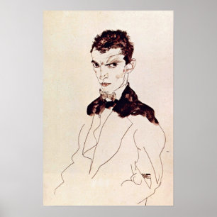 Egon Schiele - self-porträtt Poster