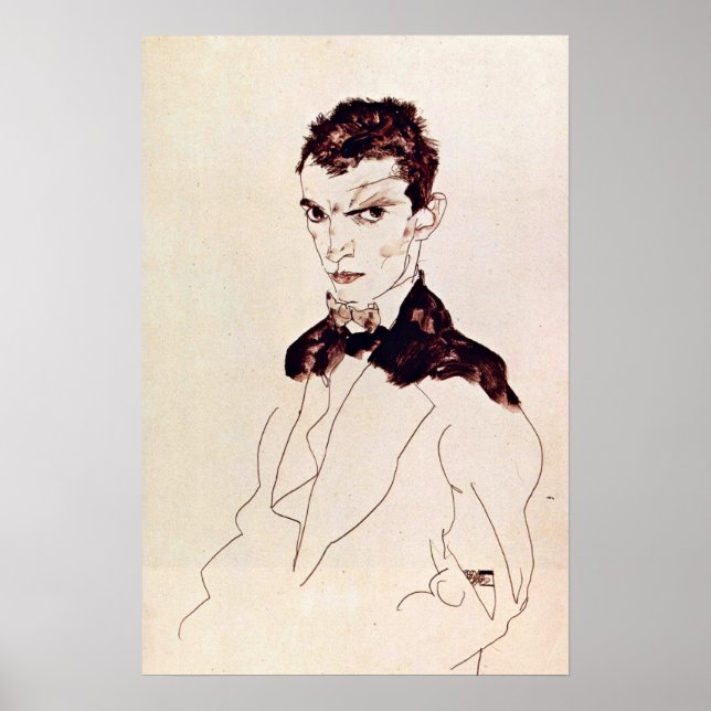 Egon Schiele - self-porträtt Poster (Framsidan)