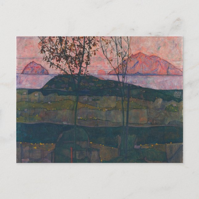 Egon Schiele - Setting Sol Vykort (Framsida)